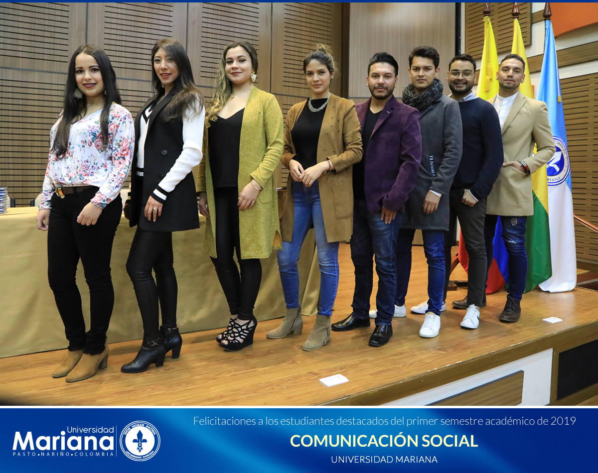 RECONOCIMIENTO ACADÉMICO A ESTUDIANTES DESTACADOS DE LA UNIVERSIDAD MARIANA - PRIMER SEMESTRE DE 2019